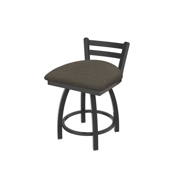 18" Low Back Swivel Vanity Stool, Pewter Finish, Graph Chalice Seat